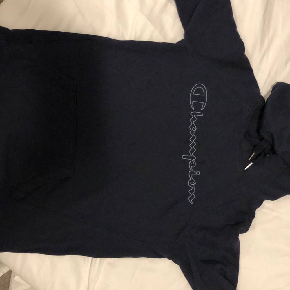 navy blue champion hoodie